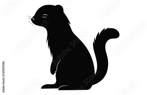 Ferret black Silhouette vector isolated on a white background