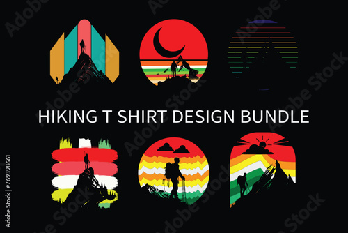 Hiking retro vintage bundle t-shirt design, The Ultimate Hiking T-Shirt Collection, Top Picks for Hiking T-Shirts, Unleash Your Adventure with Hiking T-Shirts, 