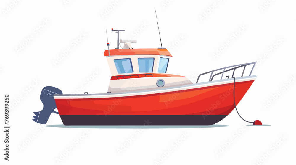 Boat Flat vector isolated on white background 