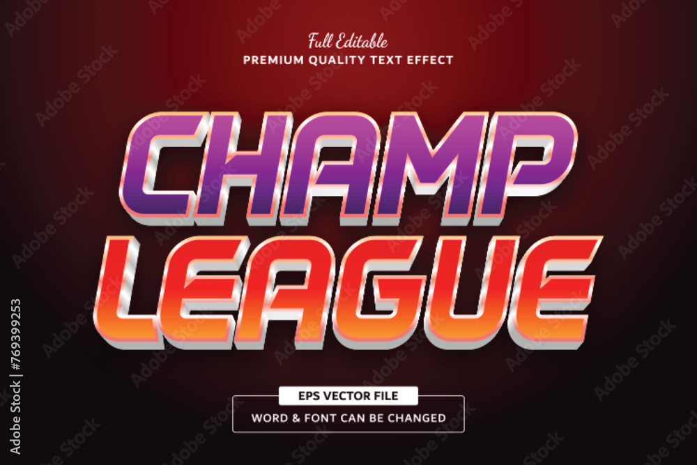 Champ League editable text effect font style