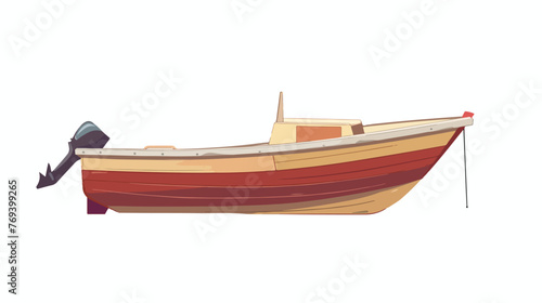Boat Flat vector isolated on white background 