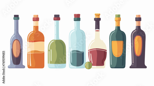 Bottles  Flat vector isolated on white background 