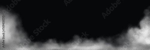 Fog, smoke halftone dots background, fading dot effect, vector design	
