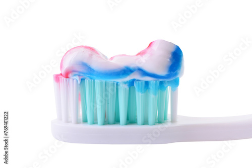 Toothbrush with toothpaste isolated