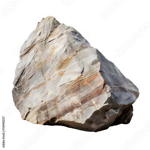 A large of marble rock stone in the Ordovician Period isolated  on Transparent Background. Ai generated  photo