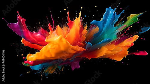 Abstract colorful paint splash, fantasy art