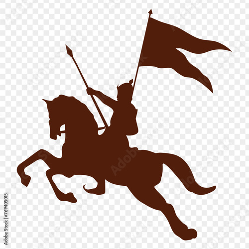 Maharana Pratap on a horse silhouette with transparent background photo