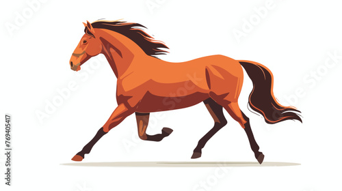 Fun horse Flat vector isolated on white background 