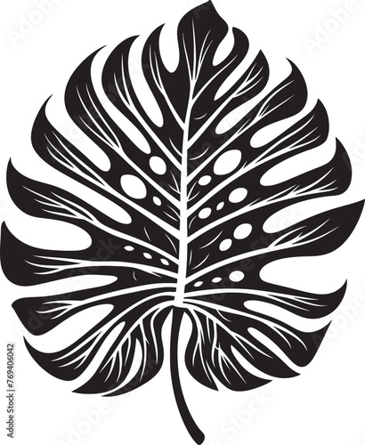 Paradise Palms Prestige Large Tropical Leaves, Black Icon Tropical Leaf Zenith Oversized Leaves, Vector Emblem Design