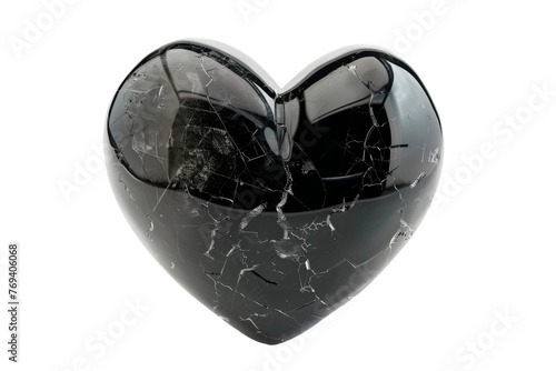 Enigmatic Black Heart on Transparent Background