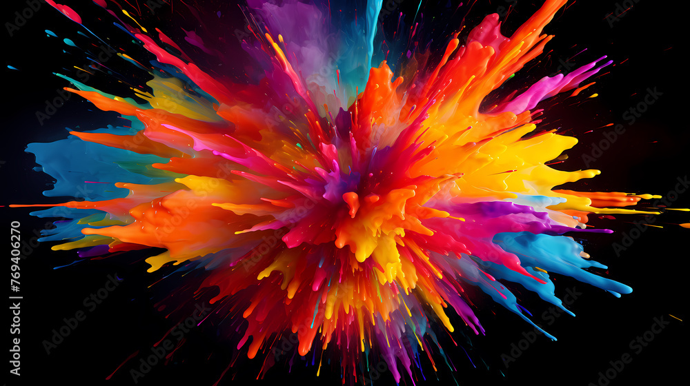 Abstract colorful paint splash, fantasy art