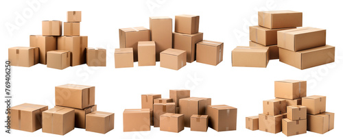 Set of cardboard boxes  cut out