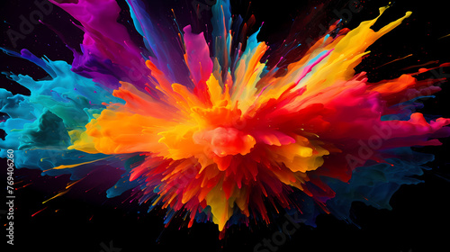 Abstract colorful paint splash  fantasy art