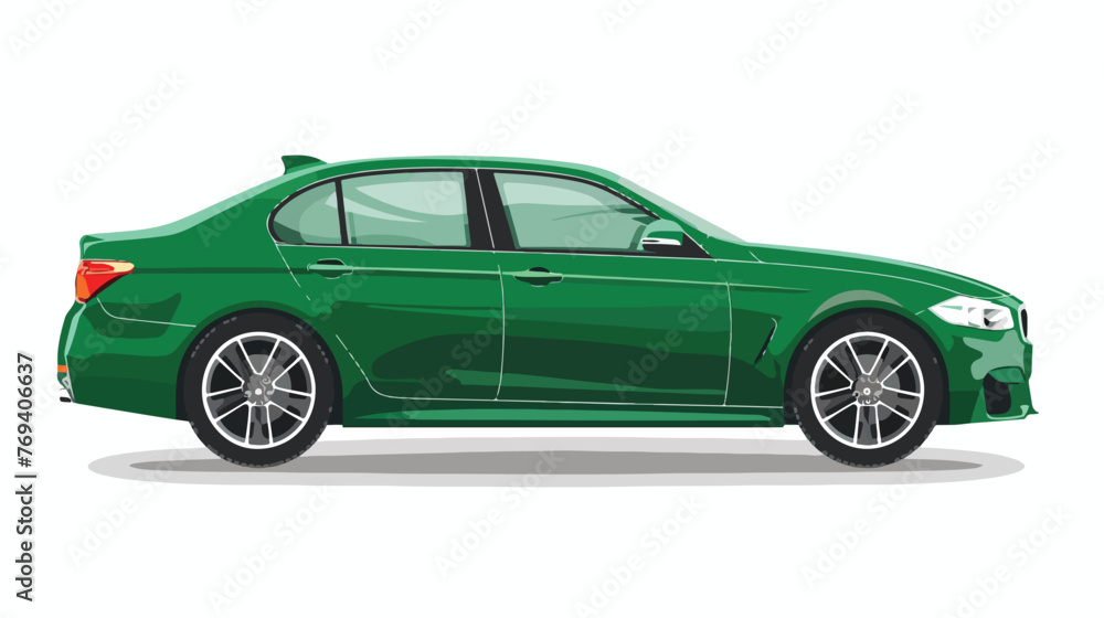 Green color of metallic car paint.. Flat vector 