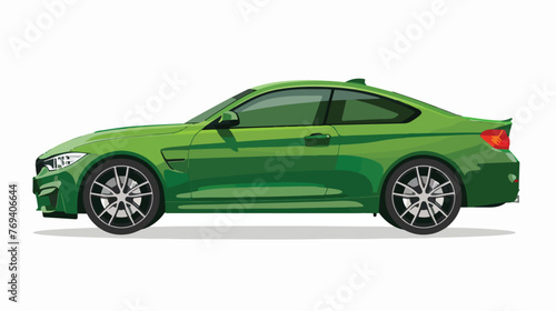 Green color of metallic car paint.. Flat vector 