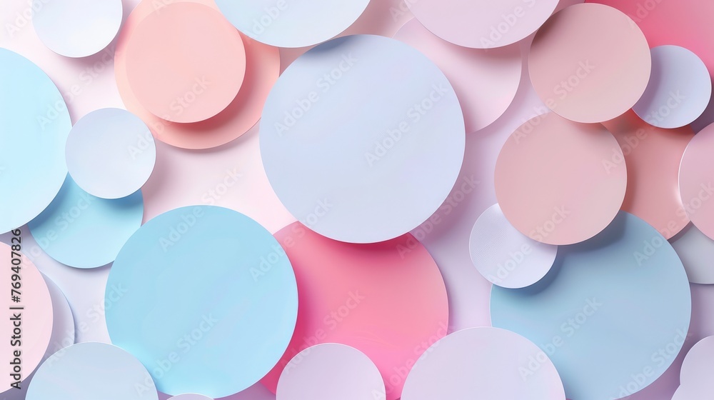 Group of pastel colored circles arranged on a pink and blue backdrop with a gradient pattern, background, wallpaper Group of pastel colored circles arranged on a pink and blue backdrop with a gradient pattern, background, wallpaper
