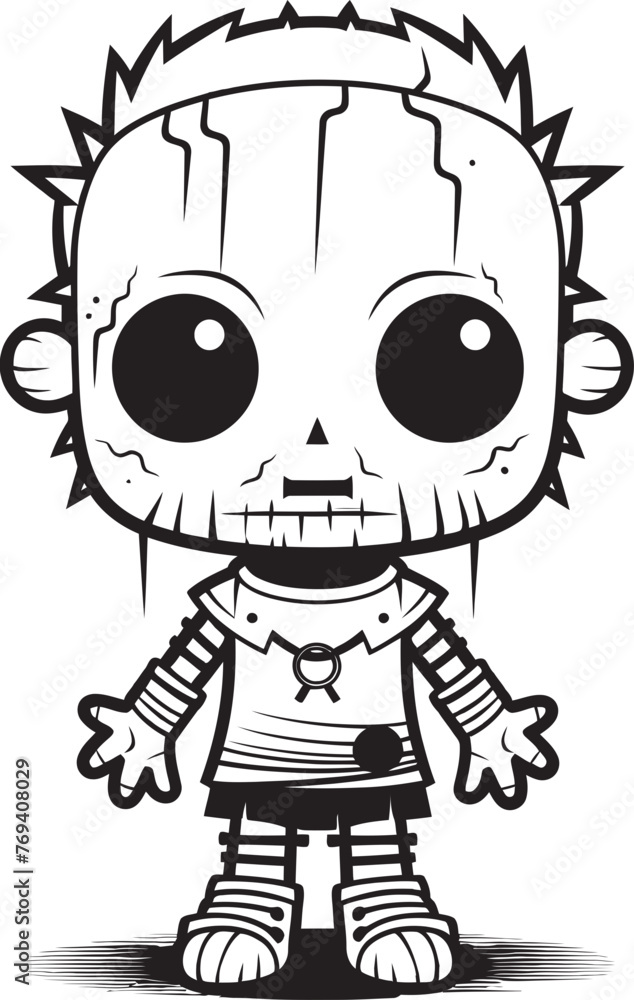 Terrifying Undead Figure Creepy Zombie with Black Icon Chilling Doll of Darkness Spooky Zombie with Vector Logo Terrifying Undead Figure Creepy Zombie with Black Icon Chilling Doll of Darkness Spooky Zombie with Vector Logo