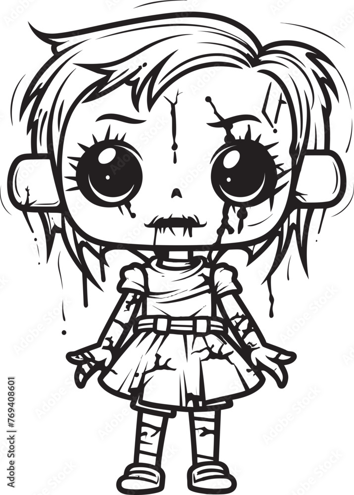 Sinister Doll of Doom Spooky Zombie with Black Symbol Eerie Doll of Misery Creepy Zombie with Black Logo Sinister Doll of Doom Spooky Zombie with Black Symbol Eerie Doll of Misery Creepy Zombie with Black Logo