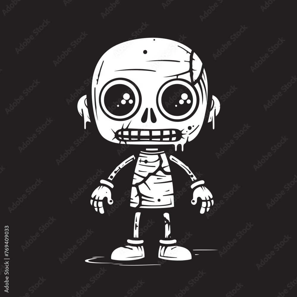 Macabre Doll of Dread Creepy Zombie with Black Icon Sinister Zombie Effigy Spooky Doll with Vector Logo Macabre Doll of Dread Creepy Zombie with Black Icon Sinister Zombie Effigy Spooky Doll with Vector Logo