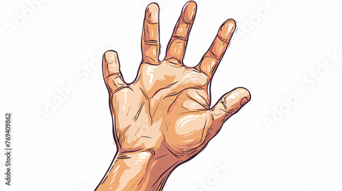 Human hand with five fingers. The palm isolated like a sens