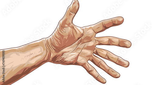 Human hand with five fingers. The palm isolated like a sens