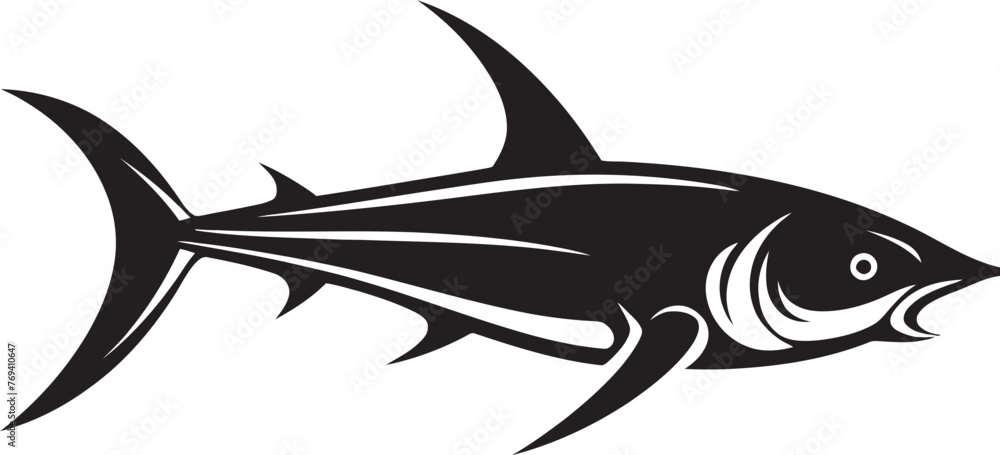 Aquatic Majesty Thresher Shark with Black Icon Regal Hunter Thresher Shark Black Vector Emblem Aquatic Majesty Thresher Shark with Black Icon Regal Hunter Thresher Shark Black Vector Emblem