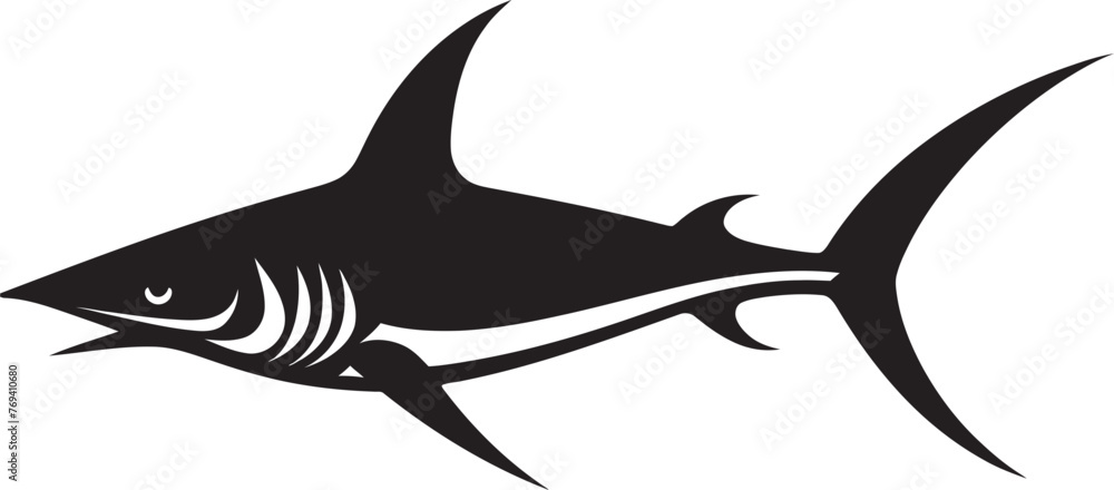 Predatory Elegance Thresher Shark Black Vector Emblem Sleek Sovereign Thresher Shark Emblem in Black Predatory Elegance Thresher Shark Black Vector Emblem Sleek Sovereign Thresher Shark Emblem in Black