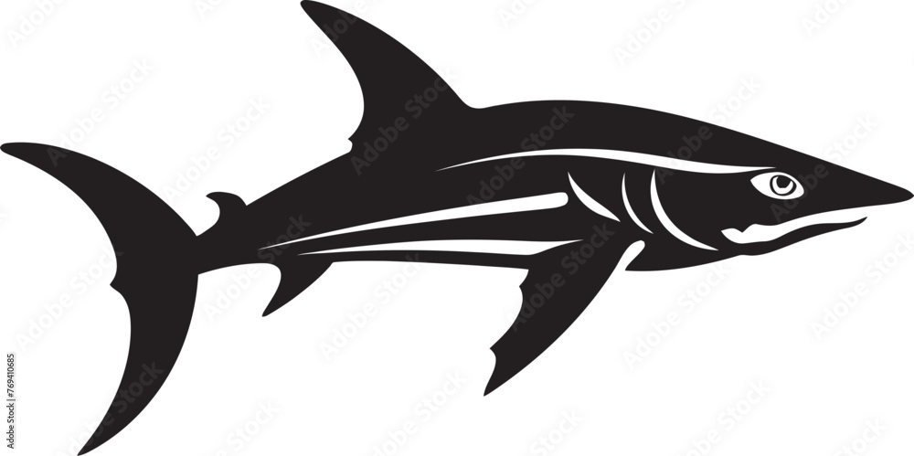 Regal Hunter Thresher Shark Black Vector Emblem Swift Sovereignty Thresher Shark Emblem in Black Regal Hunter Thresher Shark Black Vector Emblem Swift Sovereignty Thresher Shark Emblem in Black