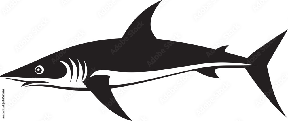 Stealthy Guardian Thresher Shark Black Vector Logo Noble Predator Thresher Shark with Black Icon Stealthy Guardian Thresher Shark Black Vector Logo Noble Predator Thresher Shark with Black Icon
