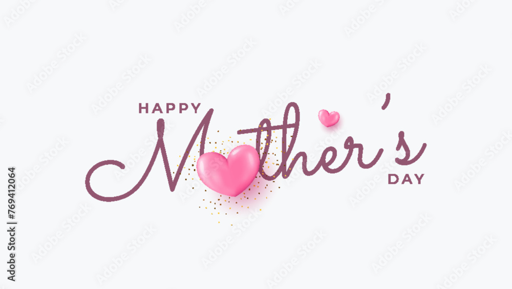 Mother's Day greeting card decorated with artistic typography, beautiful hearts. Mother's Day greeting card decorated with artistic typography, beautiful hearts.