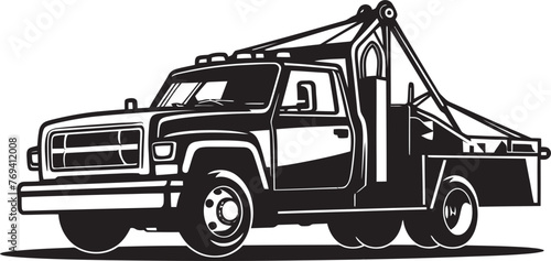 Swift Support Tow Truck with Striking Black Logo Emergency Responders Tow Truck featuring Black Vector Icon