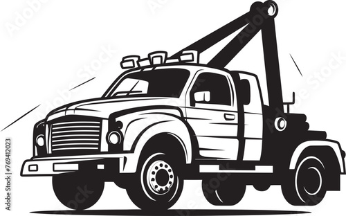 City Rescuers Tow Truck with Iconic Black Emblem Swift Support Tow Truck with Striking Black Logo