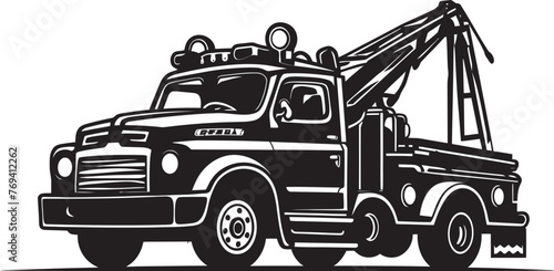Emergency Aid Tow Truck featuring Black Emblem Swift Support Black Logo Design on Tow Truck