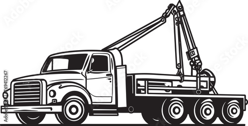 Roadside Guardian Black Emblem Tow Truck Urban Lifeline Tow Truck with Striking Black Logo