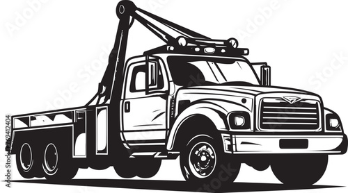Highway Helper Tow Truck featuring Black Emblem Urban Lifesaver Black Logo Design on Tow Truck