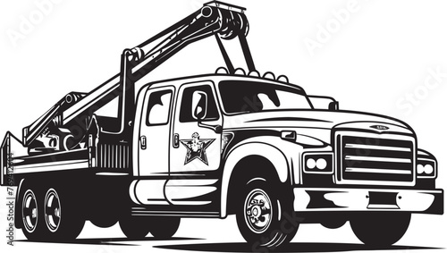 Rapid Response Tow Truck featuring Black Emblem Reliable Recovery Black Logo Design on Tow Truck