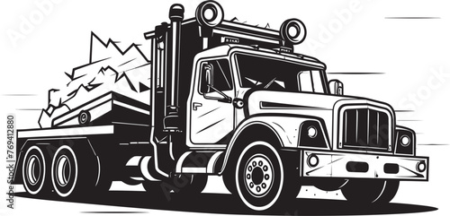 Urban Hero Black Logo Design on Tow Truck Mobile Lifesaver Tow Truck with Black Vector Icon
