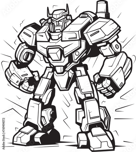 Wallpaper Mural Cybernetic Fusion Robot Morphing into Black Icon Tech Arsenal Transforming Weapon with Black Emblem Torontodigital.ca