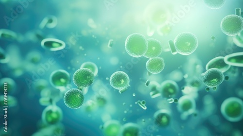 3D rendering of bacteria close-up. Microbiology and science concept