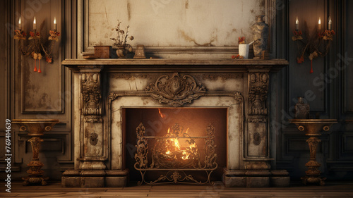 vintage fireplace style © BornHappy