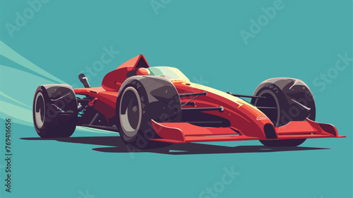 Race car flat illustration flat cartoon vactor illu photo