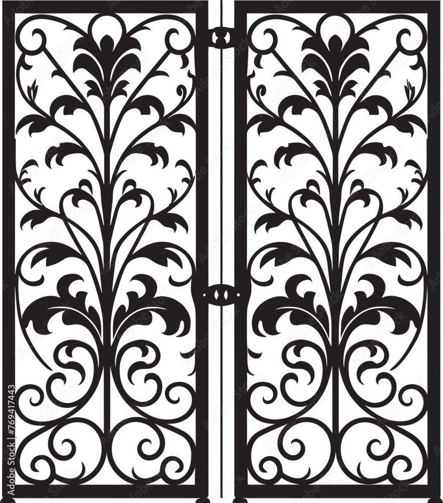 Garden Retreat Wrought Iron Bi Fold Door, Black Vector Logo Handcrafted Garden Splendor Wrought Iron Bi Fold Door, Black Vector Icon Garden Retreat Wrought Iron Bi Fold Door, Black Vector Logo Handcrafted Garden Splendor Wrought Iron Bi Fold Door, Black Vector Icon
