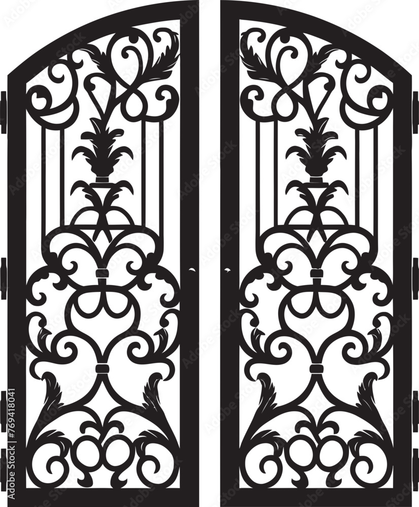 Timeless Iron Bi Fold Door Black Emblem Icon Charming Garden Gate Black Vector Logo Design Icon Timeless Iron Bi Fold Door Black Emblem Icon Charming Garden Gate Black Vector Logo Design Icon
