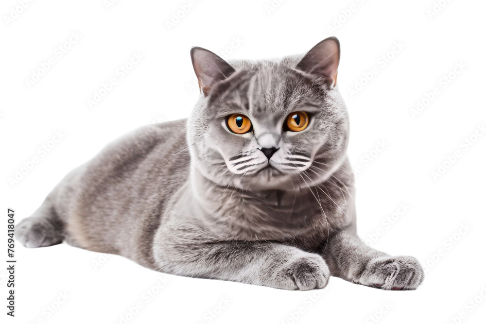 British Cat Majesty on Transparent Background