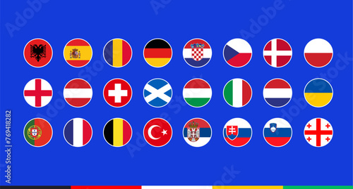 All countries participating in the Football Championship  in Europe 2024 year,  final stage