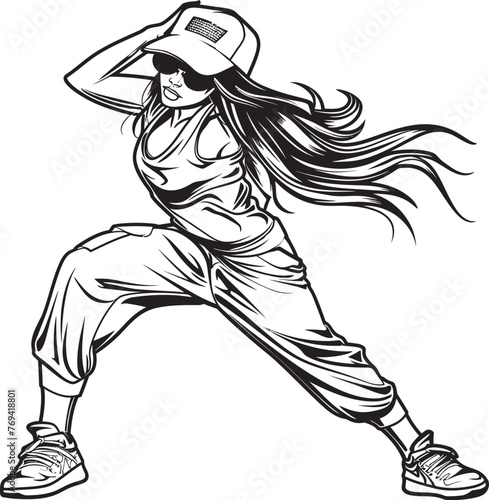 Chic Urban Dance Sensation Black Vector Emblem Vibrant Modern Street Performer Black Emblem Icon