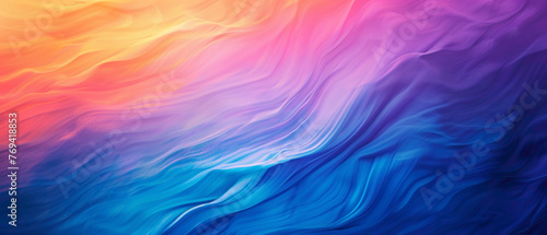 Marvel at the exquisite blend of azure blue, royal purple, and sunset orange, gracefully transitioning into a captivating gradient, meticulously captured in high-definition to highlight . photo