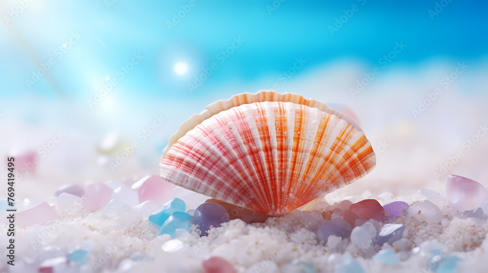 Conch shells on the seaside at sunrise Conch shells on the seaside at sunrise