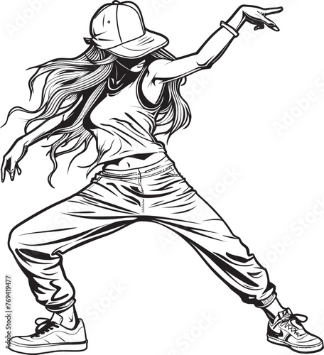 Chic Young Street Talent Black Vector Logo Dynamic Young Athlete Black Vector Logo Emblem