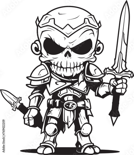 Grim Warden Zombie Knight Soldier Black Emblem Design Haunting Defender Zombie Knight Soldier Black Icon Emblem